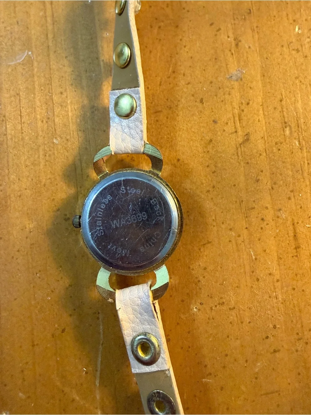 Vintage Pink Wrap Watch Bracelet with Gold Accents